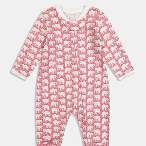 Roller Rabbit Infant Hathi Zipper Elephant Pink Footie